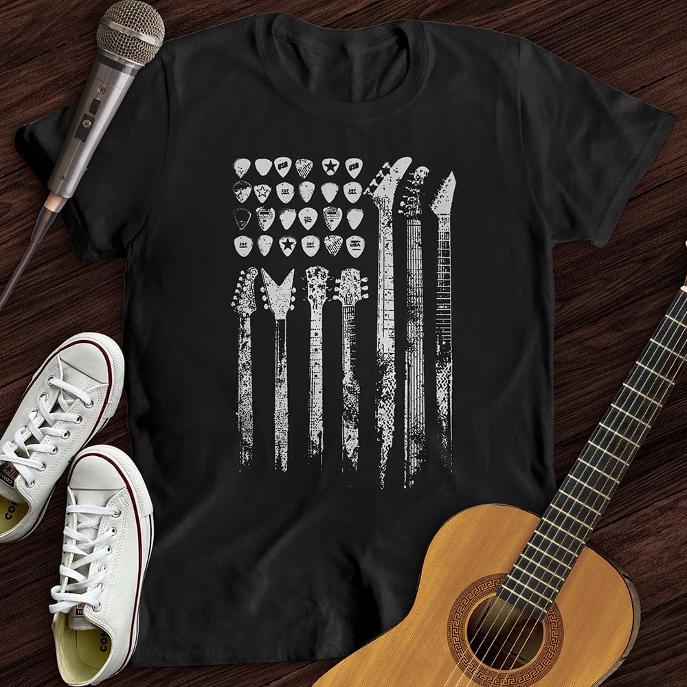 Printify T-Shirt M / Black Guitar Flag T-Shirt