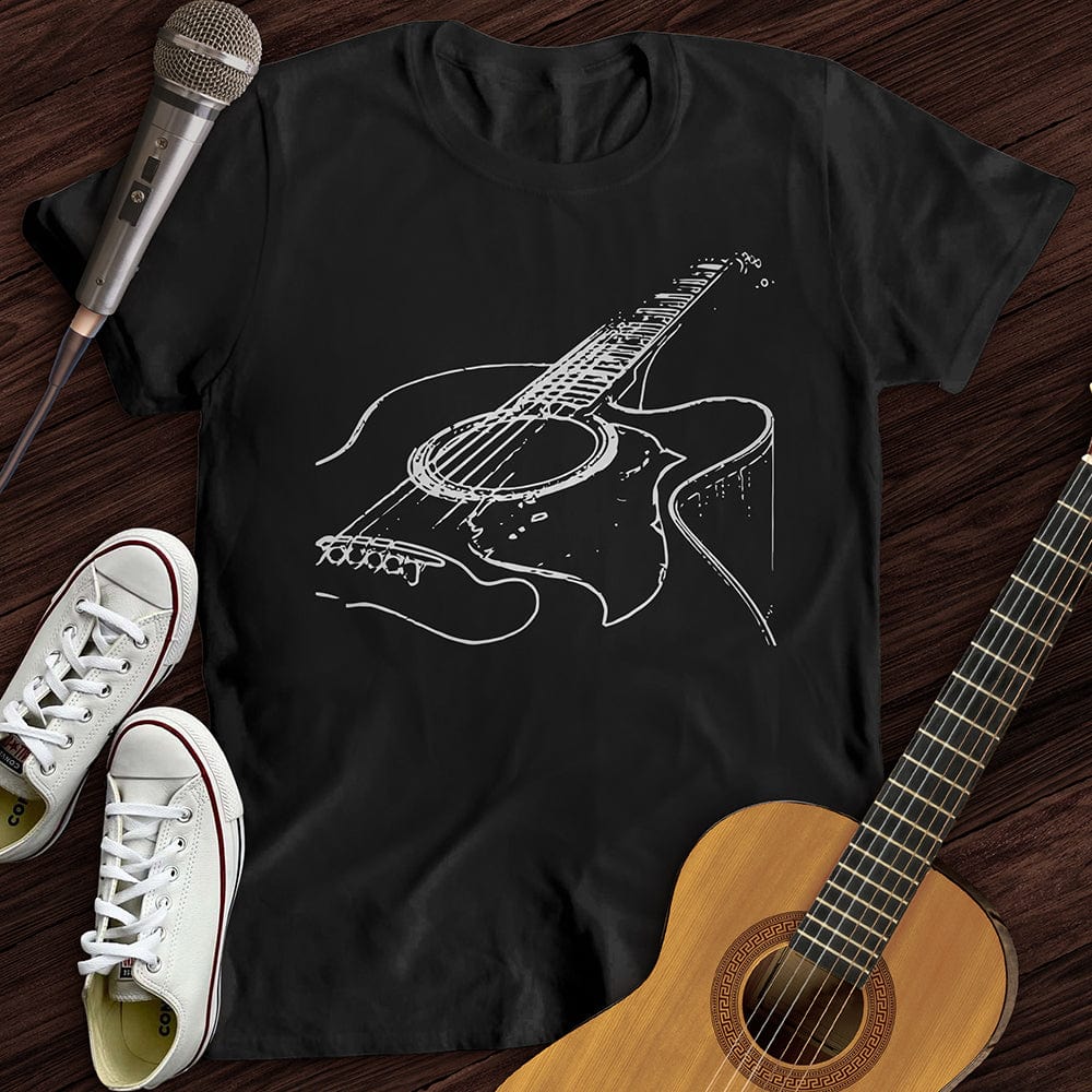 Printify T-Shirt M / Black Guitar Sketch T-Shirt