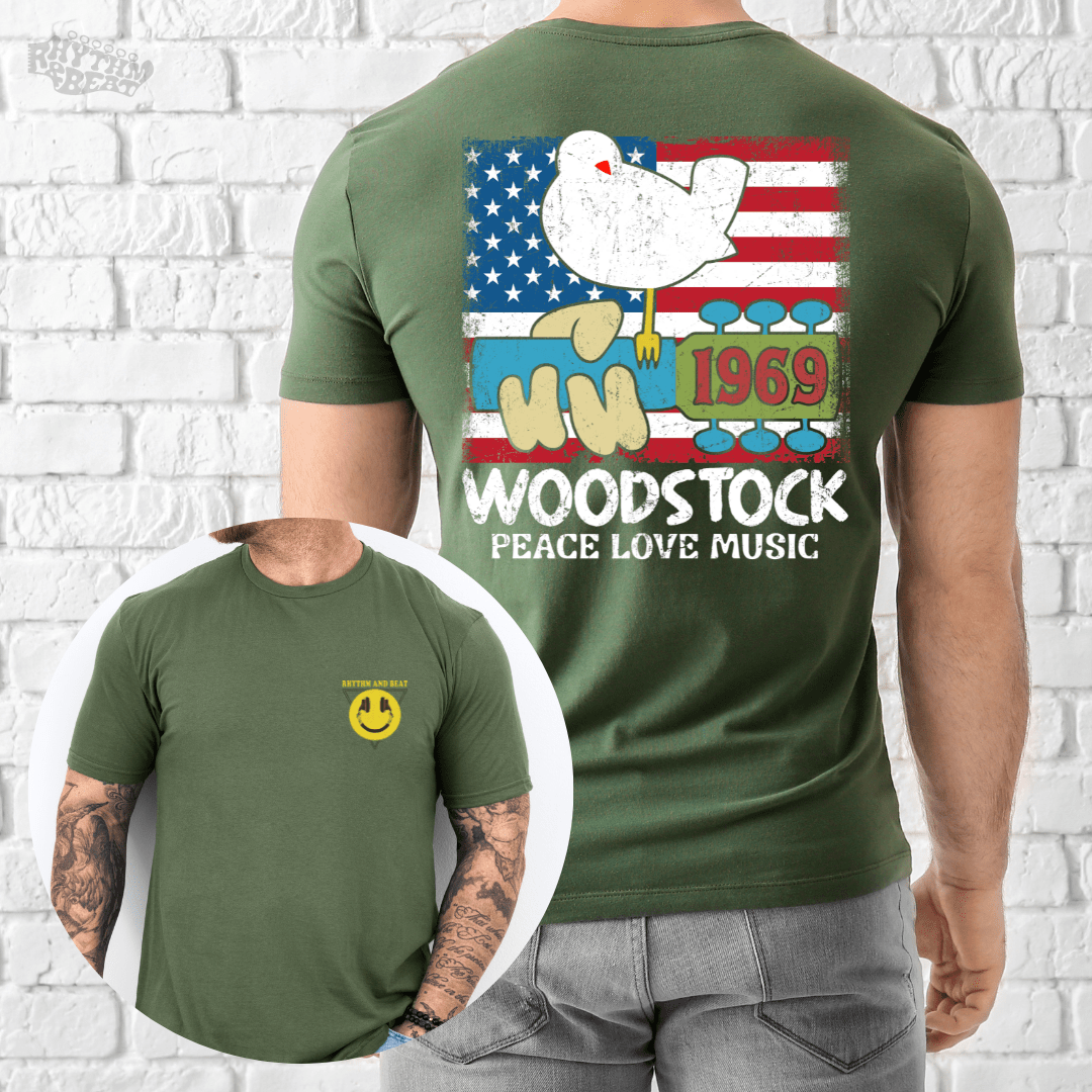 Printify T-Shirt Military Green / S 1969 Woodstock Tribute T-Shirt