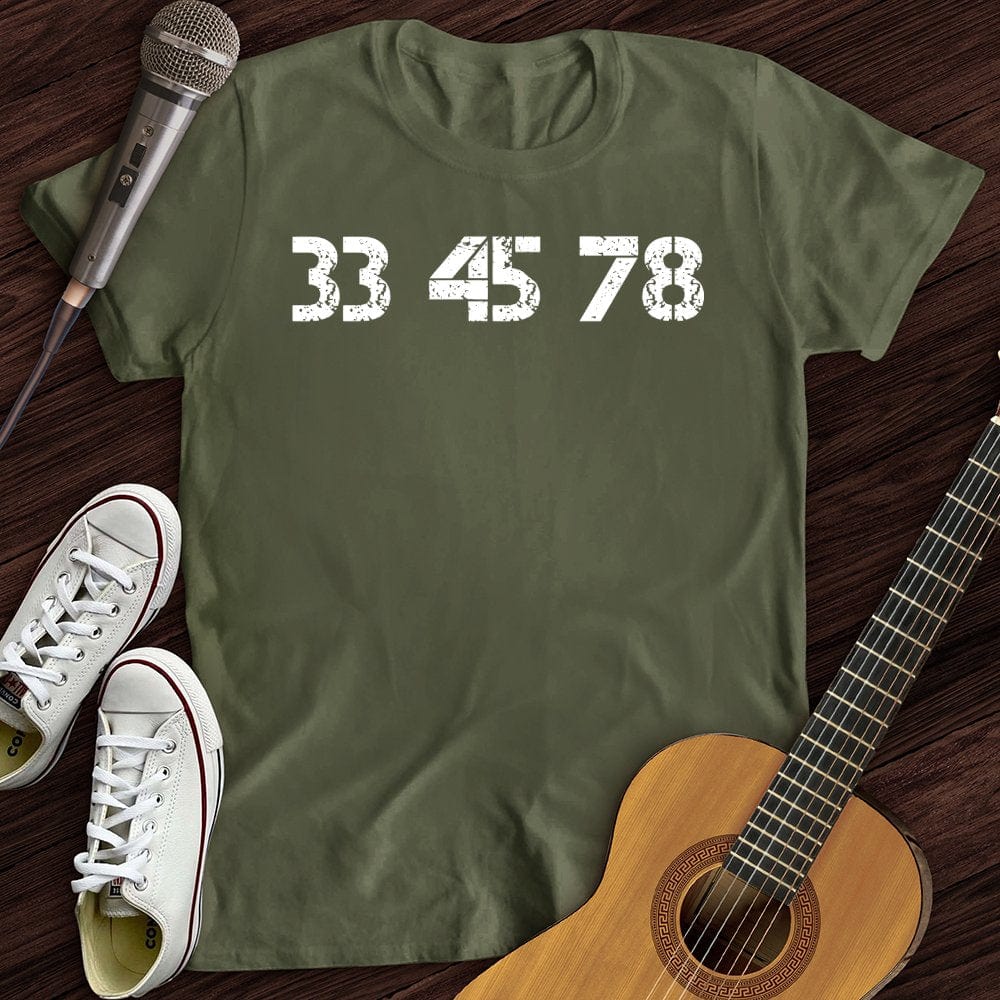 Printify T-Shirt Military Green / S 33-45-78 RPM Turntable T-Shirt