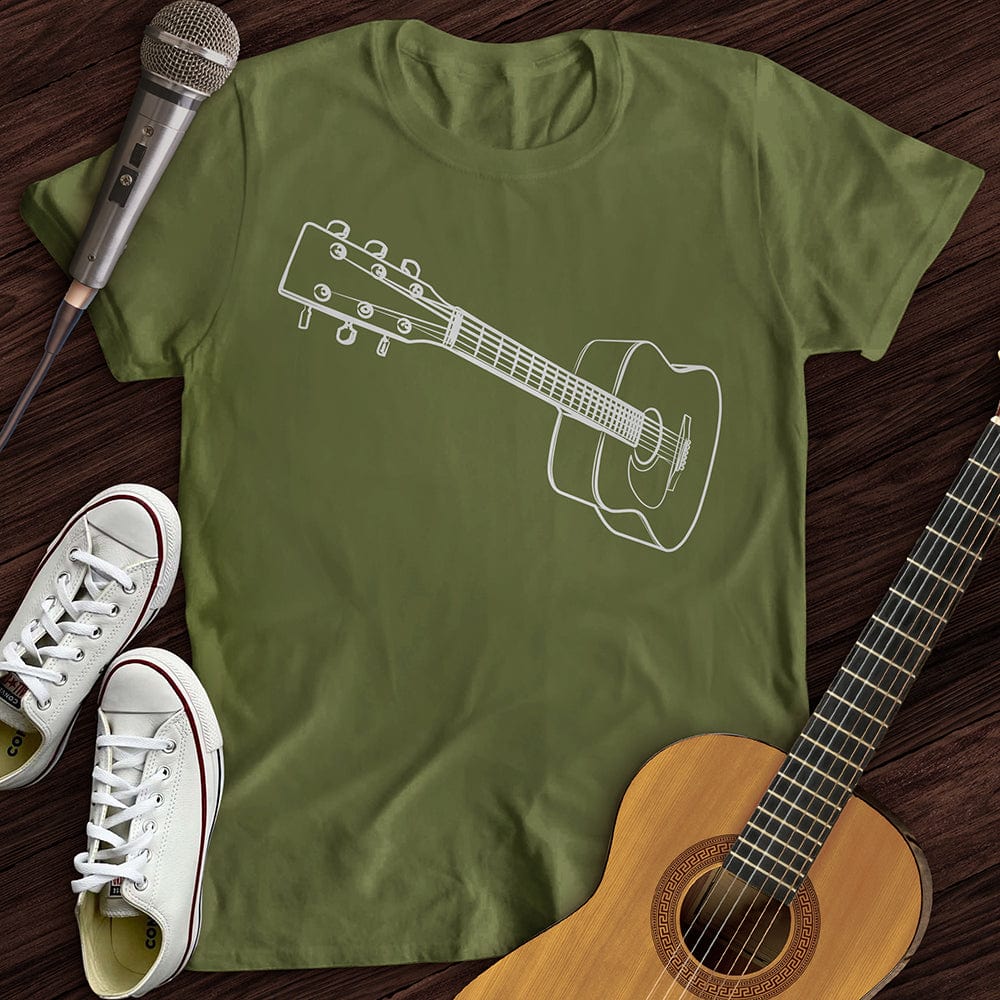 Printify T-Shirt Military Green / S 3D Guitar T-Shirt