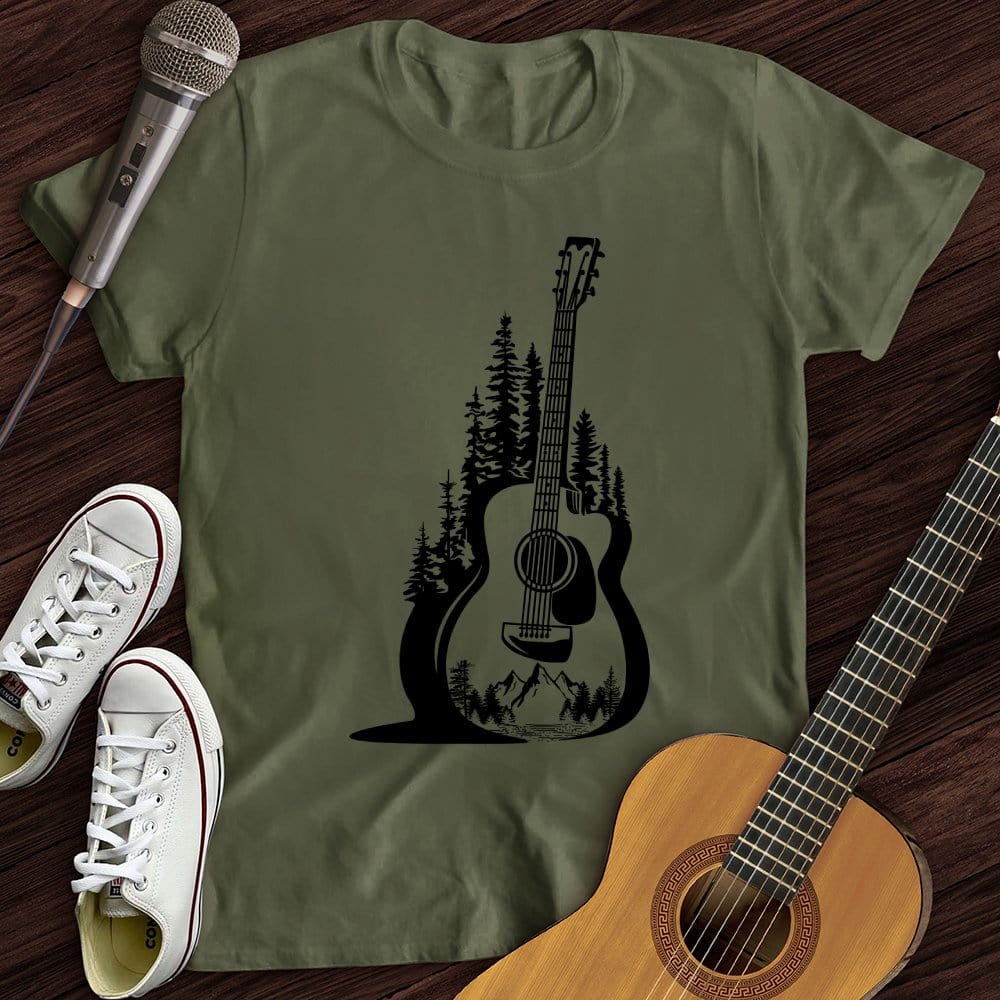 Printify T-Shirt Military Green / S Acoustic Nature T-Shirt