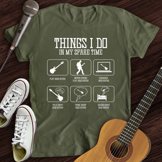 Printify T-Shirt Military Green / S All I Do is Bass Guitar T-Shirt