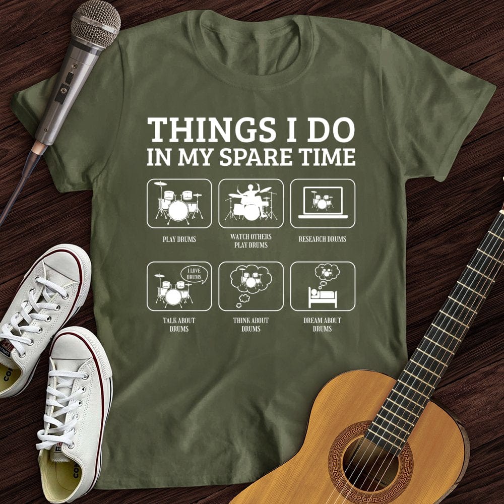Printify T-Shirt All I Do is Drum T-Shirt