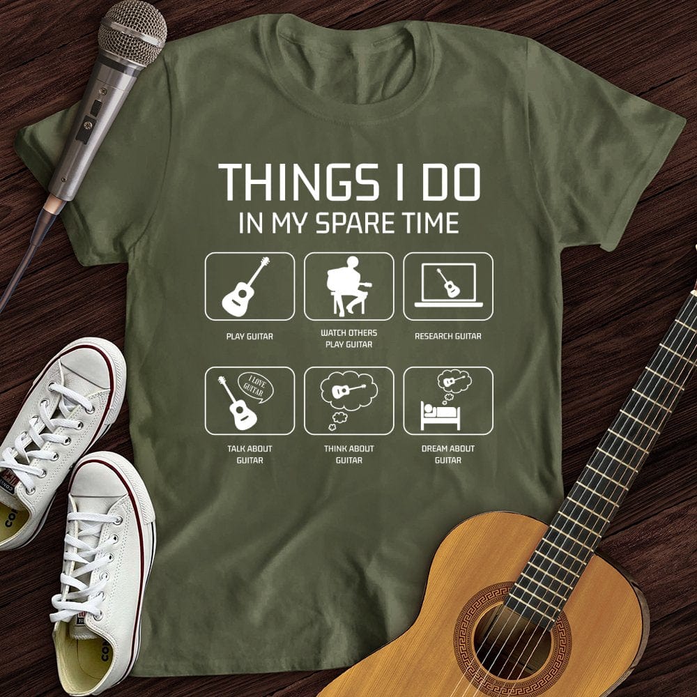 Printify T-Shirt Military Green / S All I Do is Guitar T-Shirt