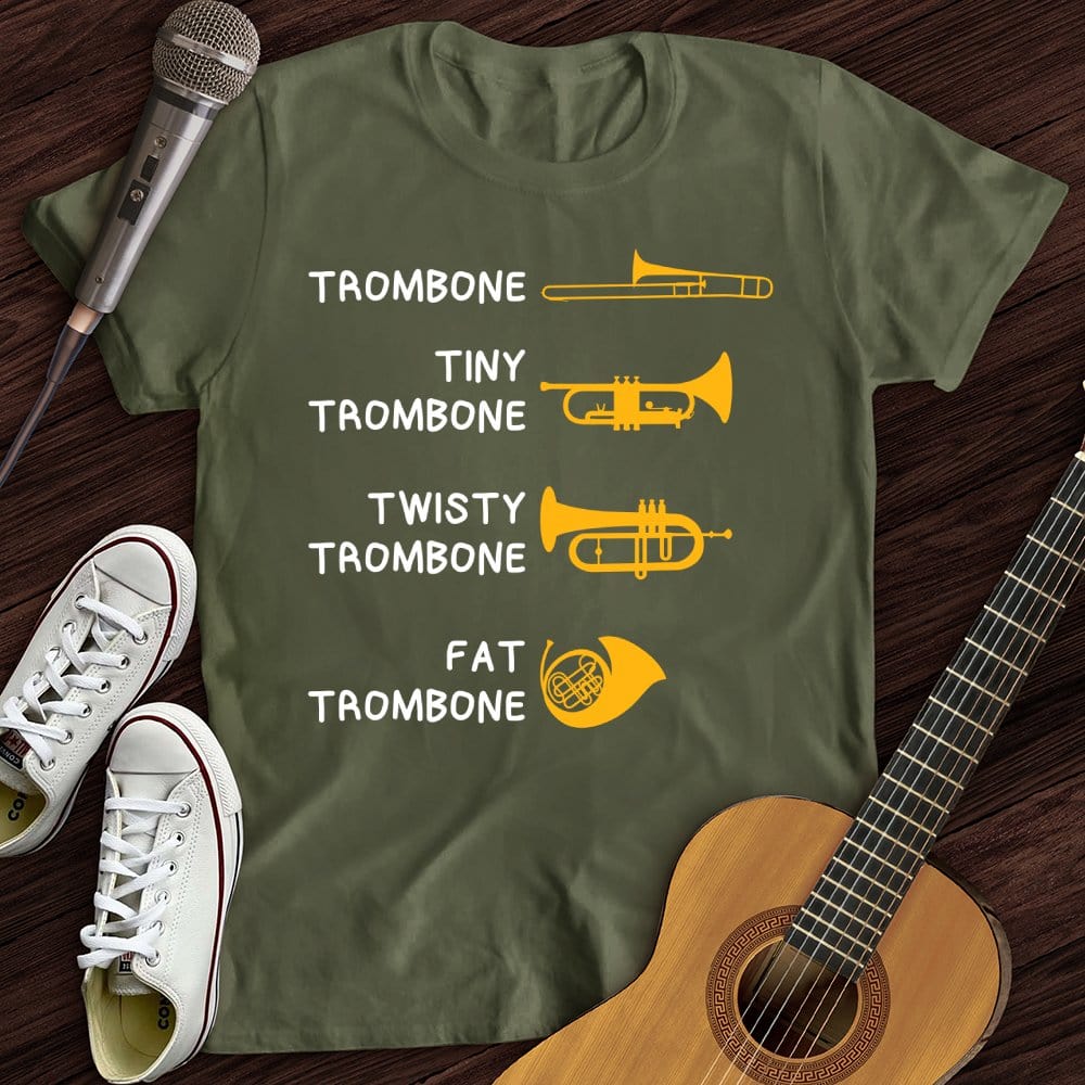 Printify T-Shirt Military Green / S All Trombones T-Shirt
