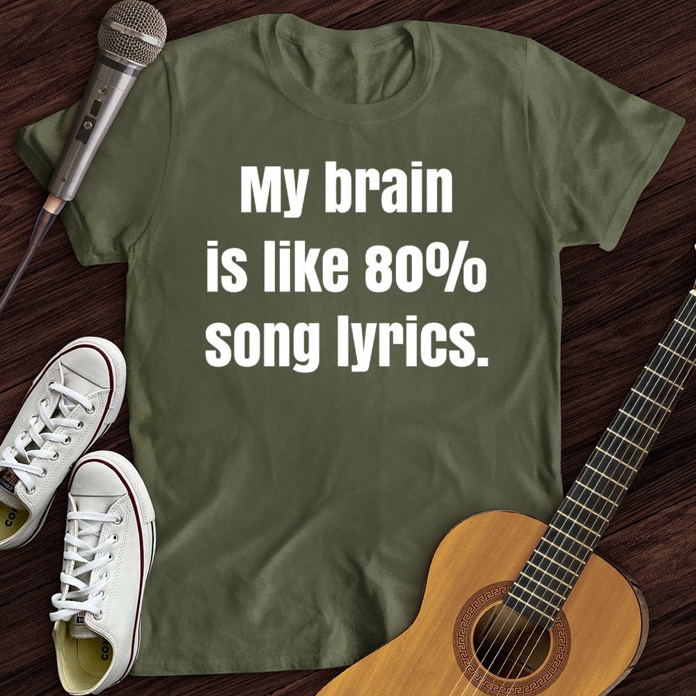 Printify T-Shirt Military Green / S Brain of Lyrics T-Shirt