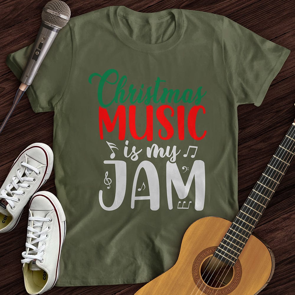 Printify T-Shirt Military Green / S Christmas Music Jam T-Shirt