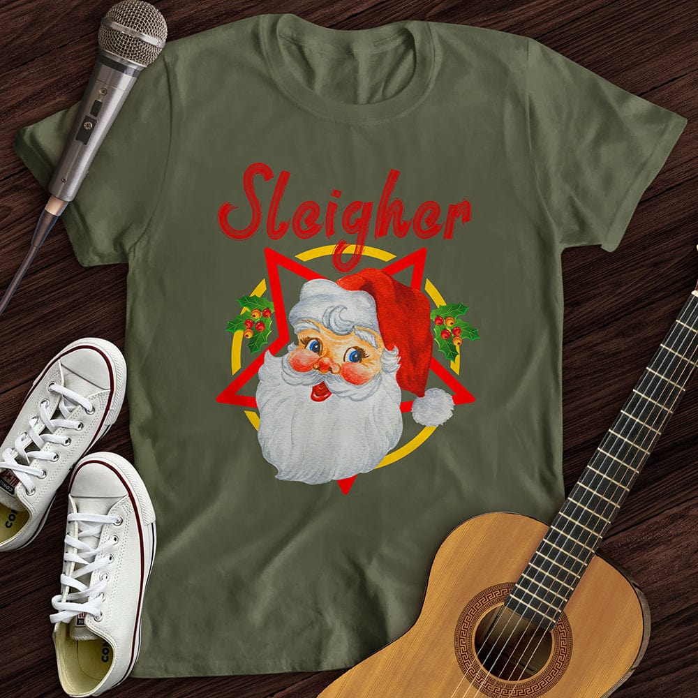 Printify T-Shirt Military Green / S Christmas Sleigher T-Shirt