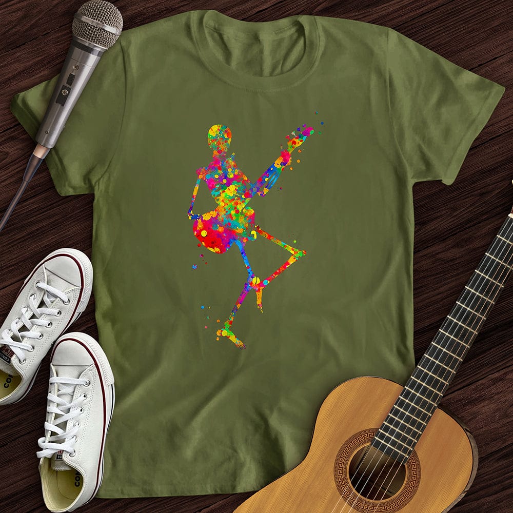 Printify T-Shirt Military Green / S Colorful Souls Guitar T-Shirt