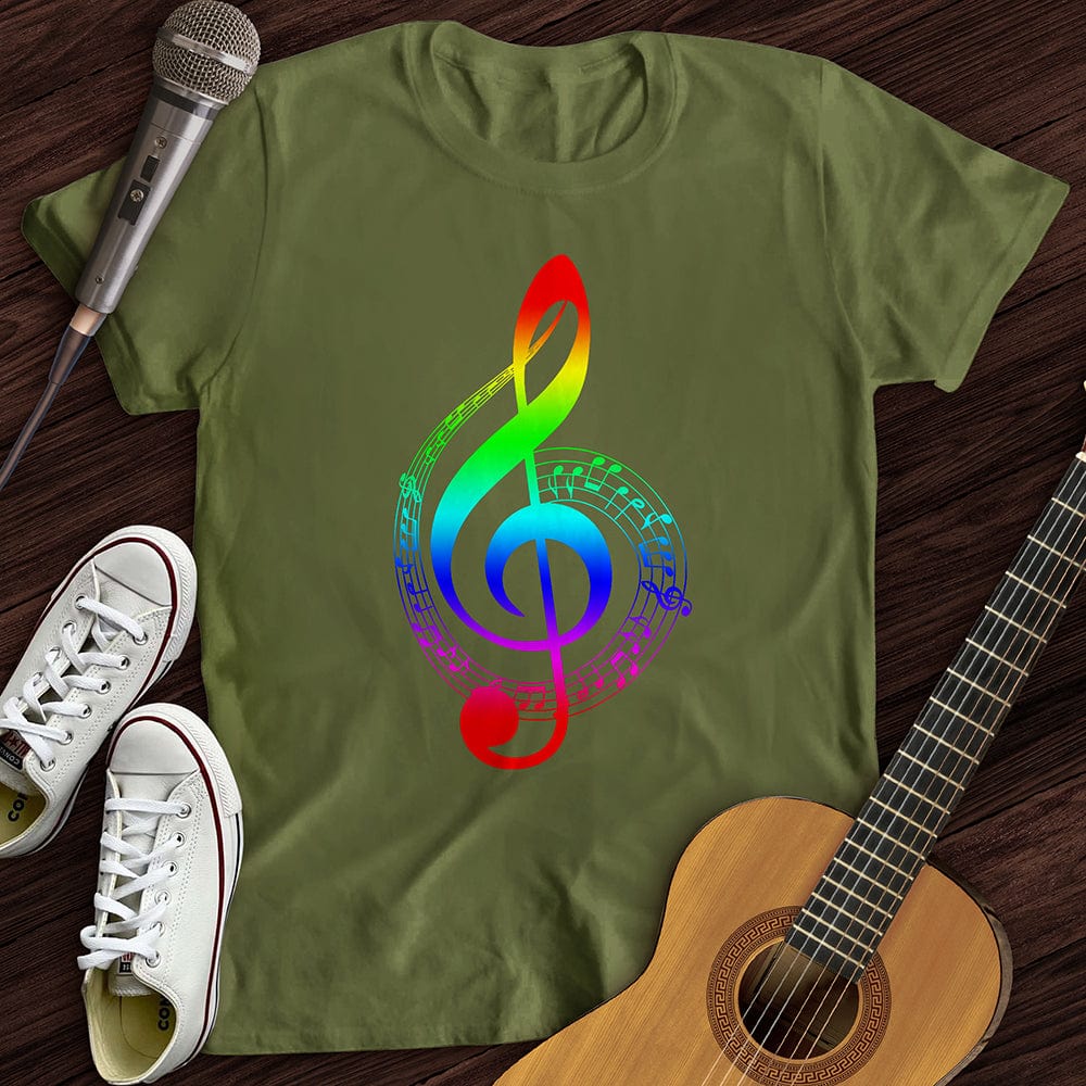 Printify T-Shirt Military Green / S Colorful Sound T-Shirt