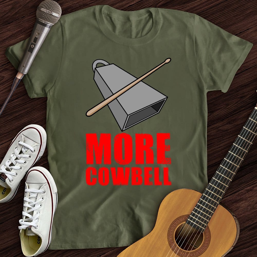 Printify T-Shirt Military Green / S Cowbell T-Shirt