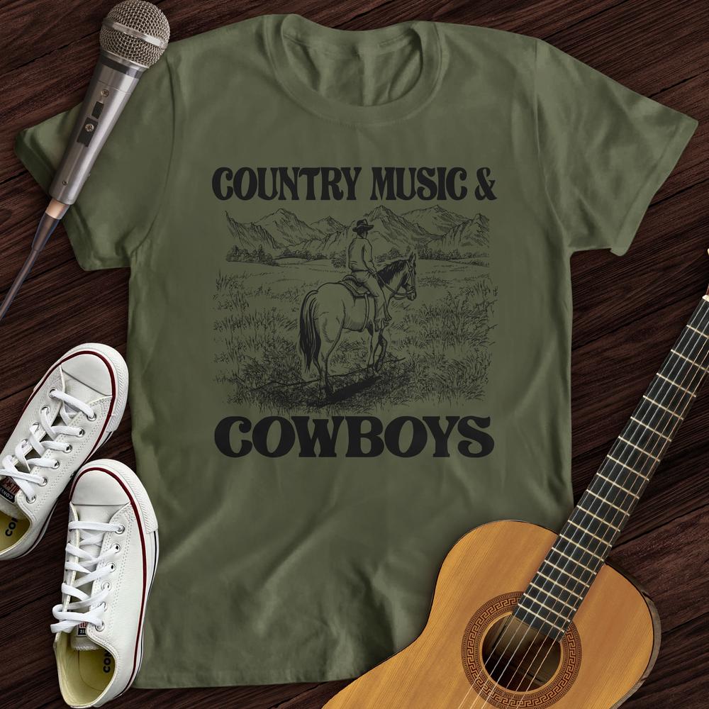 Printify T-Shirt Military Green / S Cowboy Country T-Shirt