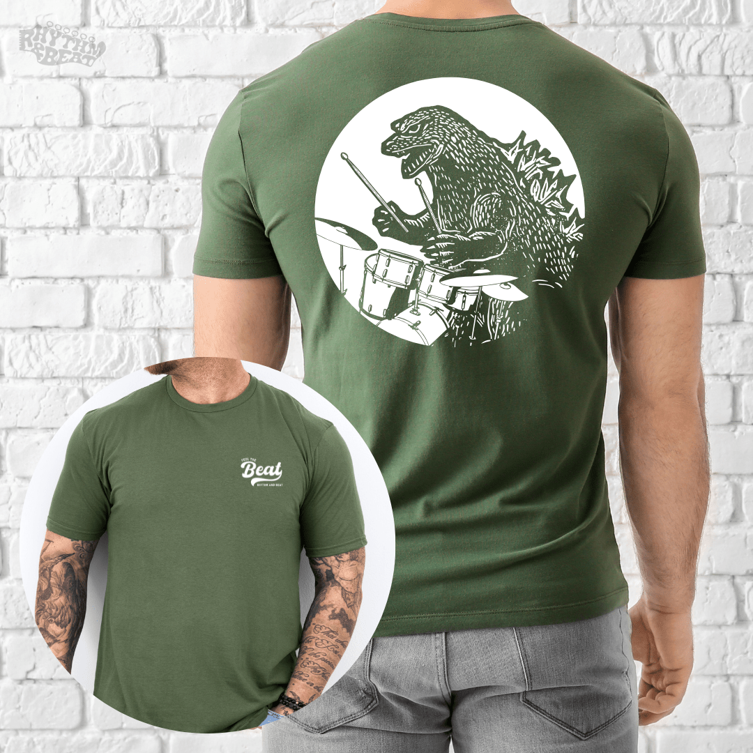 Printify T-Shirt Military Green / S Dino Drumstick T-Shirt