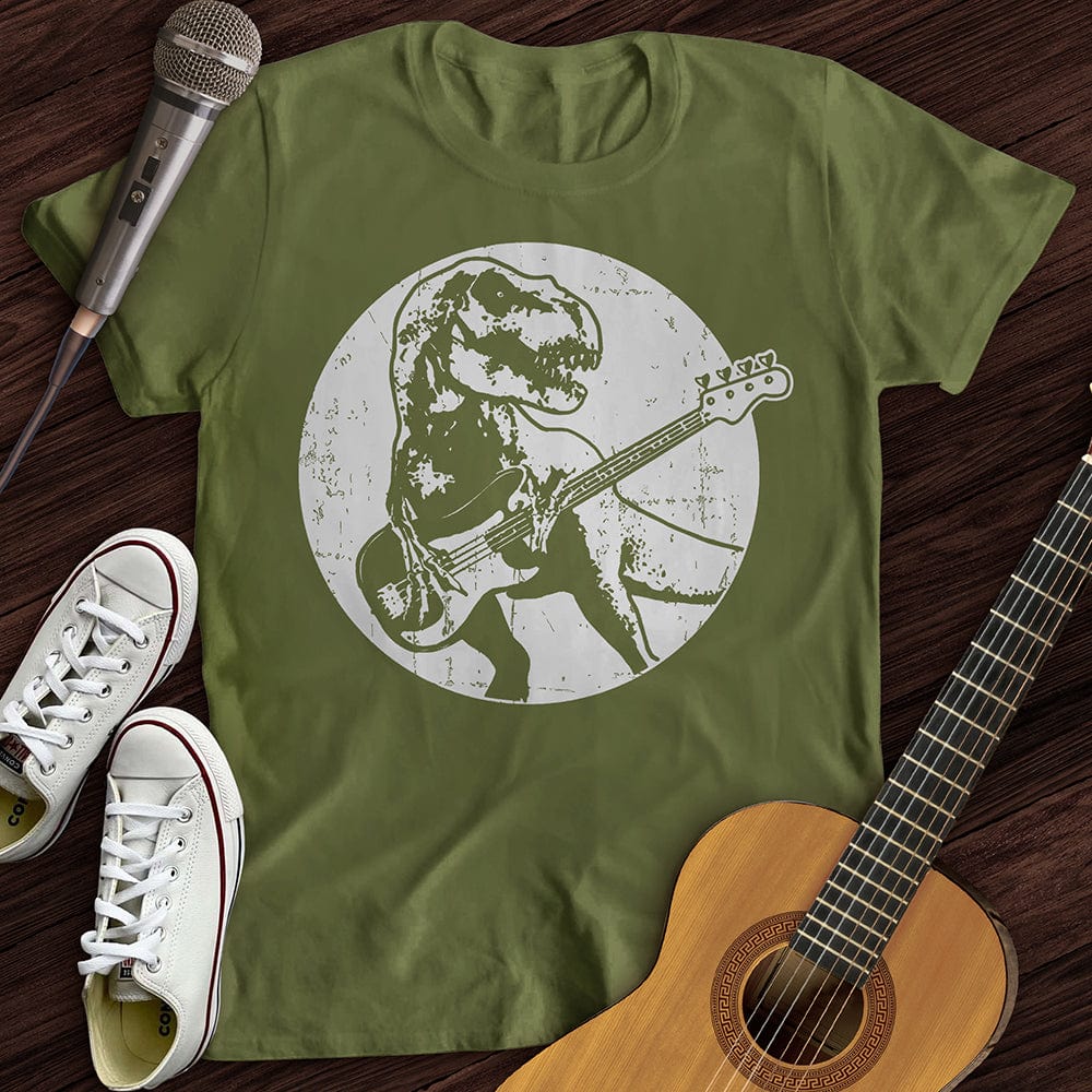 Printify T-Shirt Military Green / S Dinos Playing Guitar T-Shirt