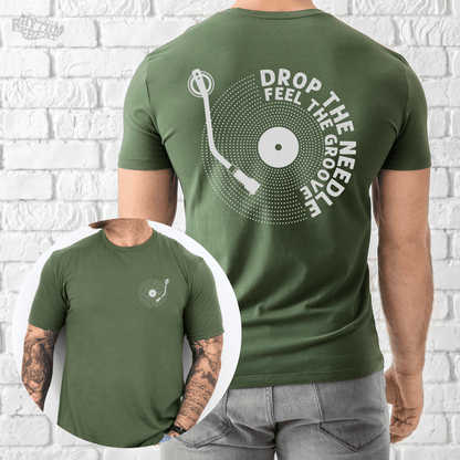 Printify T-Shirt Military Green / S Drop The Needle T-Shirt