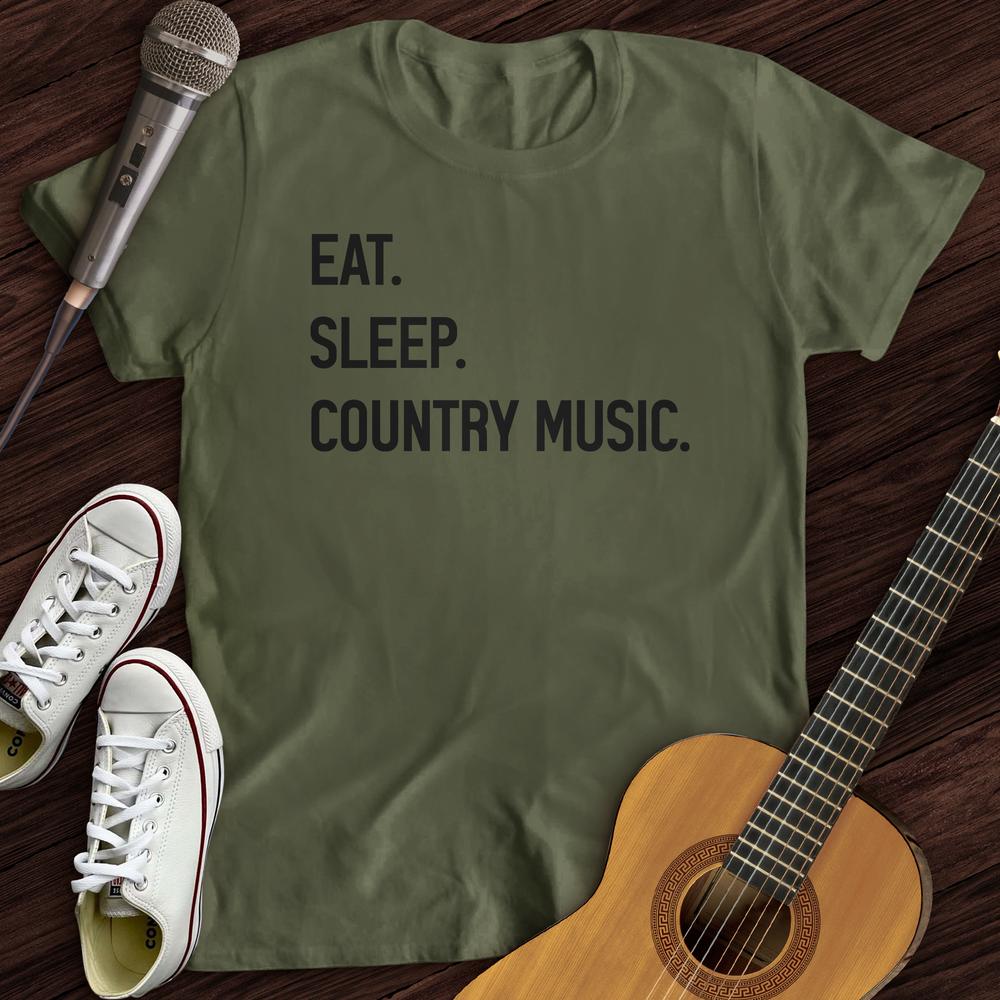 Printify T-Shirt Military Green / S Eat, Sleep, Country T-Shirt