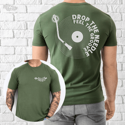 Printify T-Shirt Military Green / S Feel The Groove T-Shirt