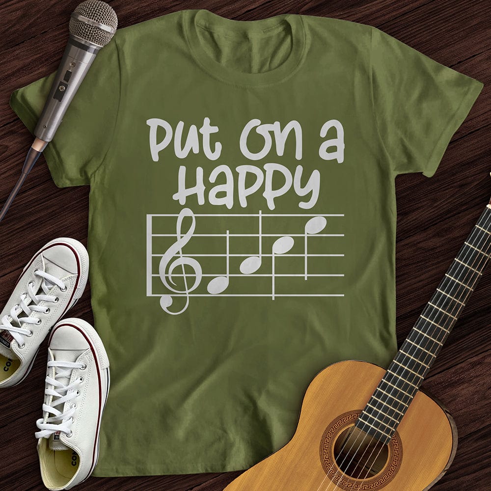 Printify T-Shirt Military Green / S Happy Face T-Shirt