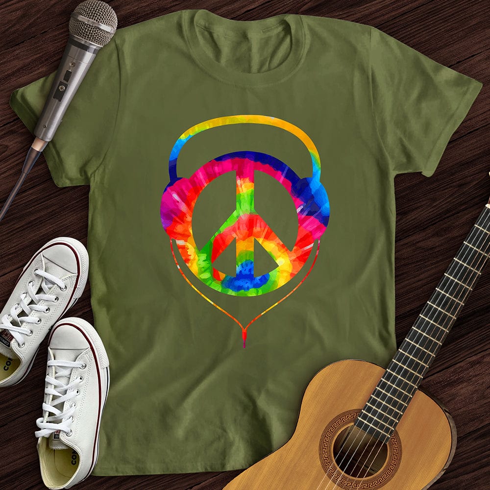 Printify T-Shirt Military Green / S Headphones T-Shirt
