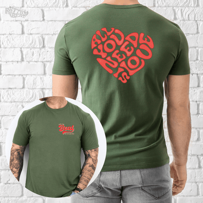 Printify T-Shirt Military Green / S Heart Of Love T-Shirt