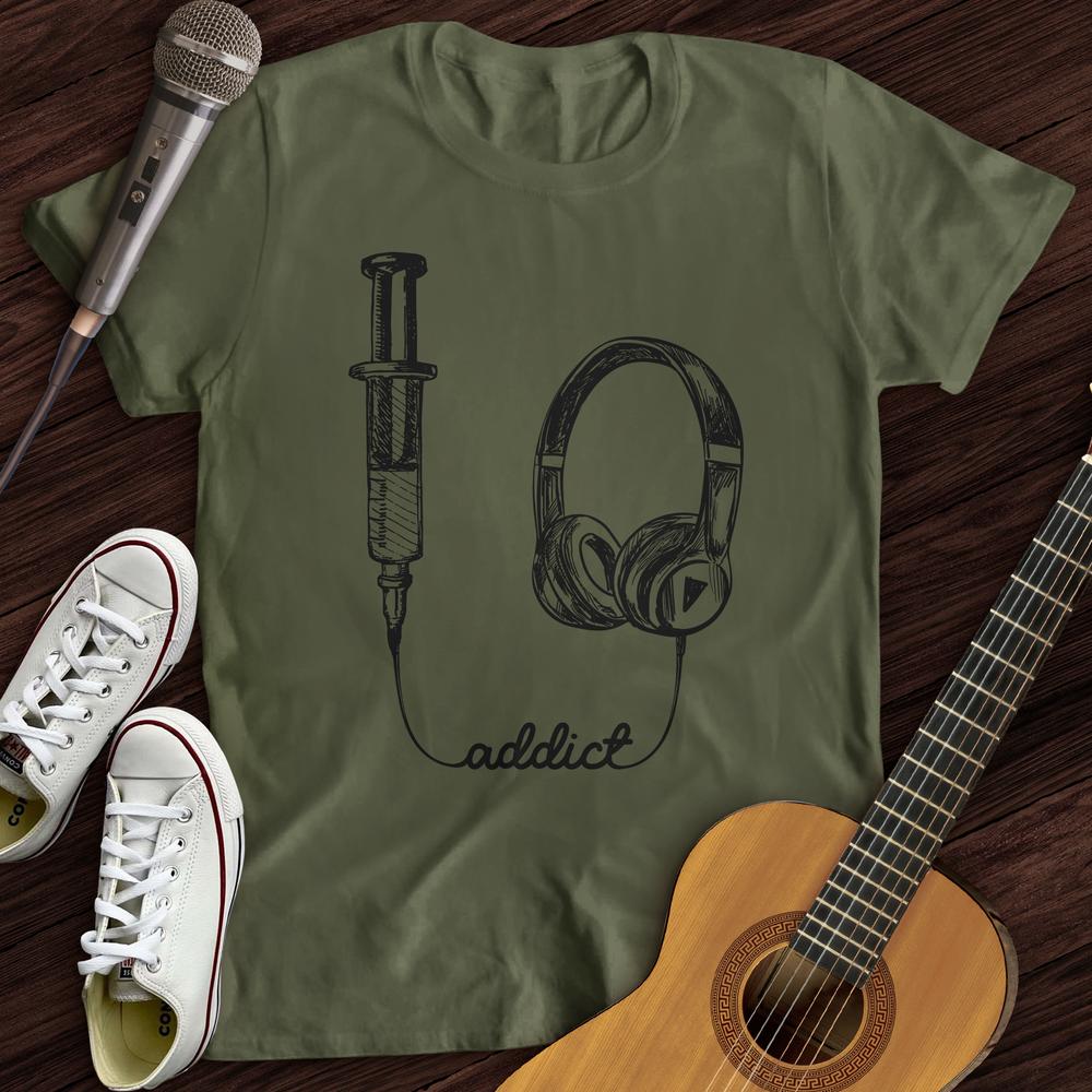 Printify T-Shirt Military Green / S I am Addicted T-Shirt