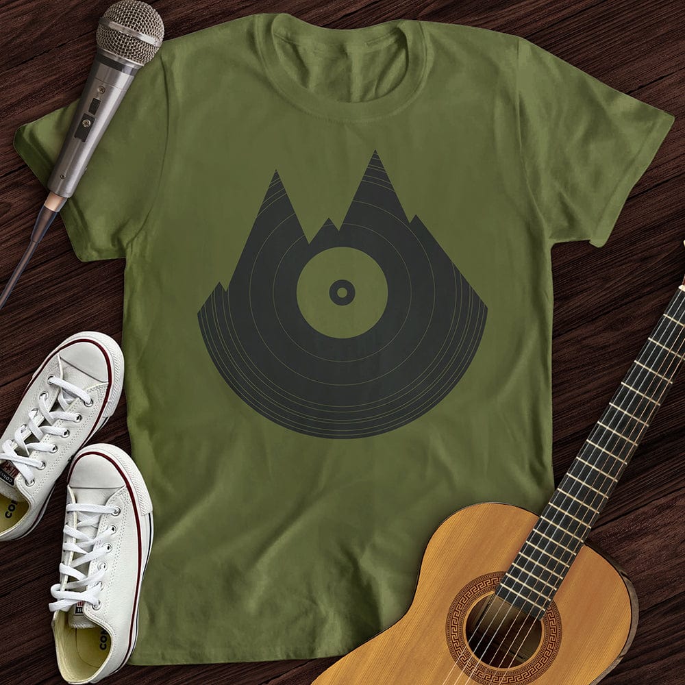 Printify T-Shirt Military Green / S Mountain Vinyl T-Shirt