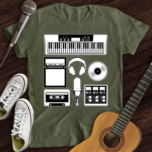 Printify T-Shirt Military Green / S Music Tools T-Shirt