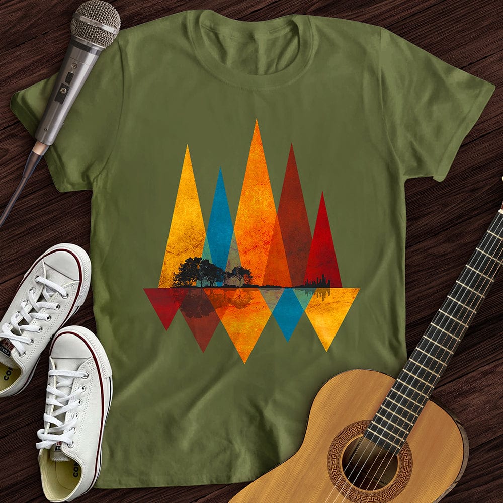 Printify T-Shirt Military Green / S Nature Guitar T-Shirt