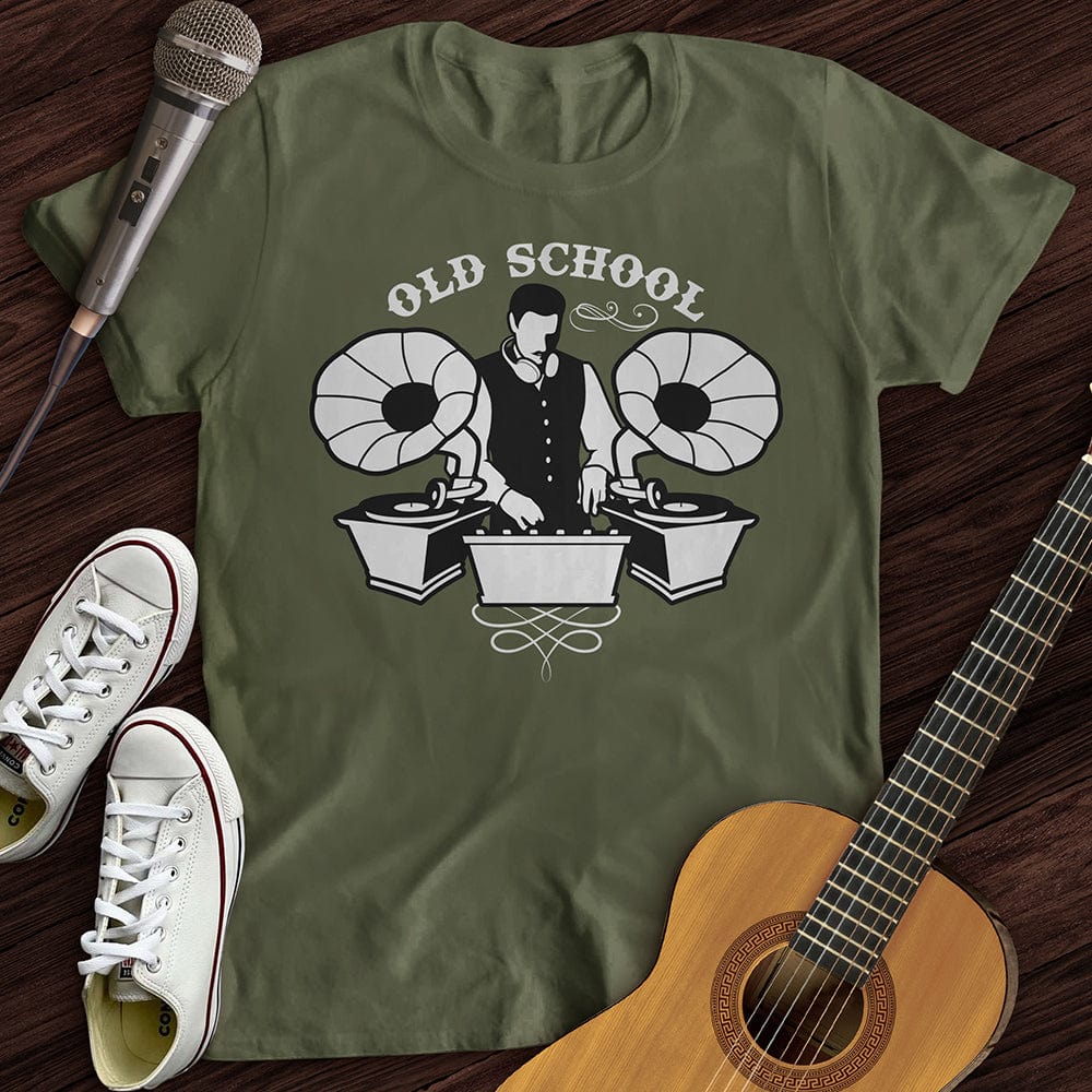 Printify T-Shirt Military Green / S Old School T-Shirt