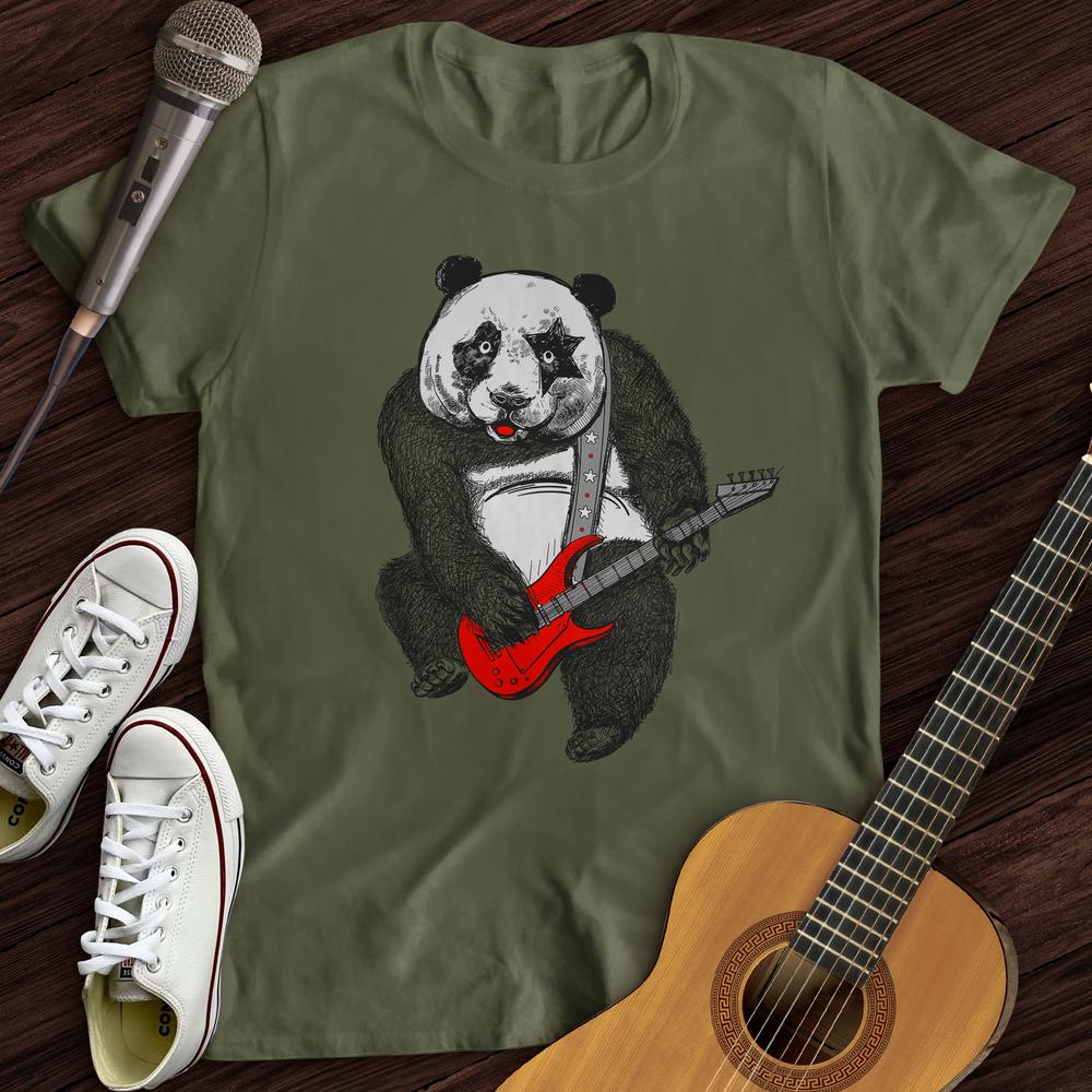 Printify T-Shirt Military Green / S Panda Guitar T-Shirt