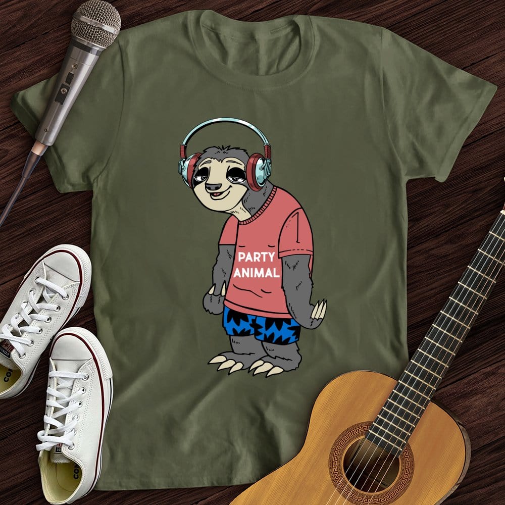 Printify T-Shirt Military Green / S Party Animal T-Shirt