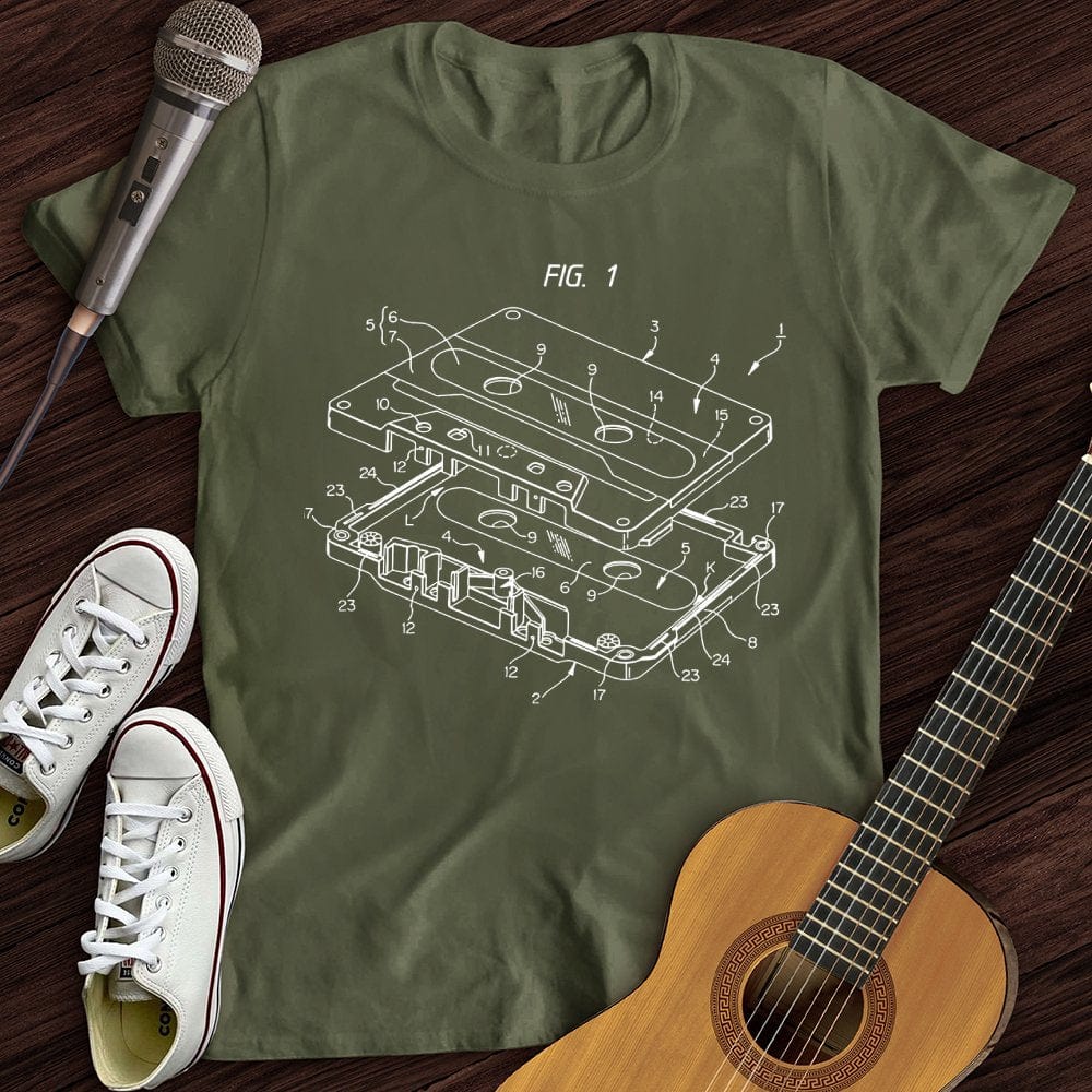 Printify T-Shirt Military Green / S Patent for Cassette T-Shirt