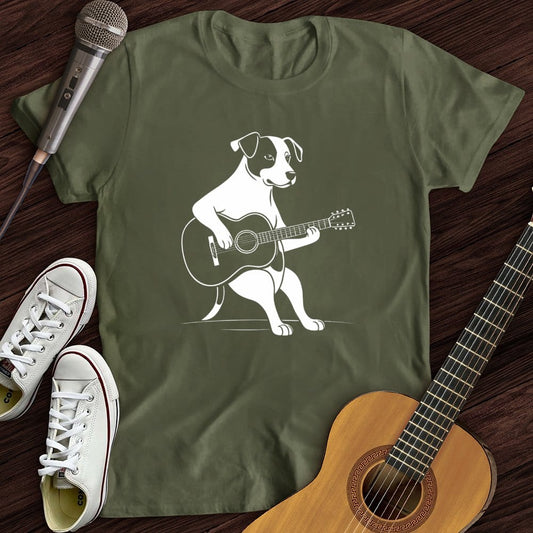 Printify T-Shirt Military Green / S Playing Pup T-Shirt