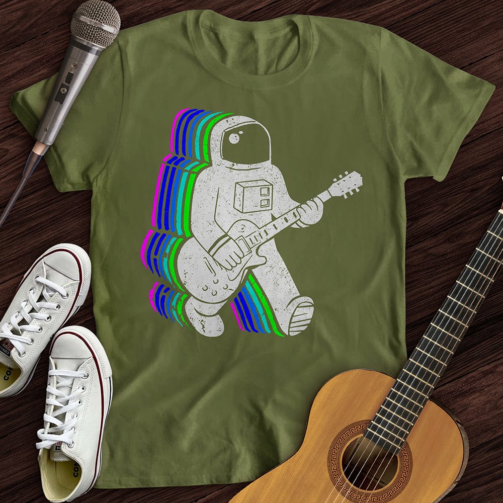 Printify T-Shirt Military Green / S Rainbow Guitarist T-Shirt