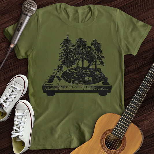 Printify T-Shirt Military Green / S Record Nature T-Shirt