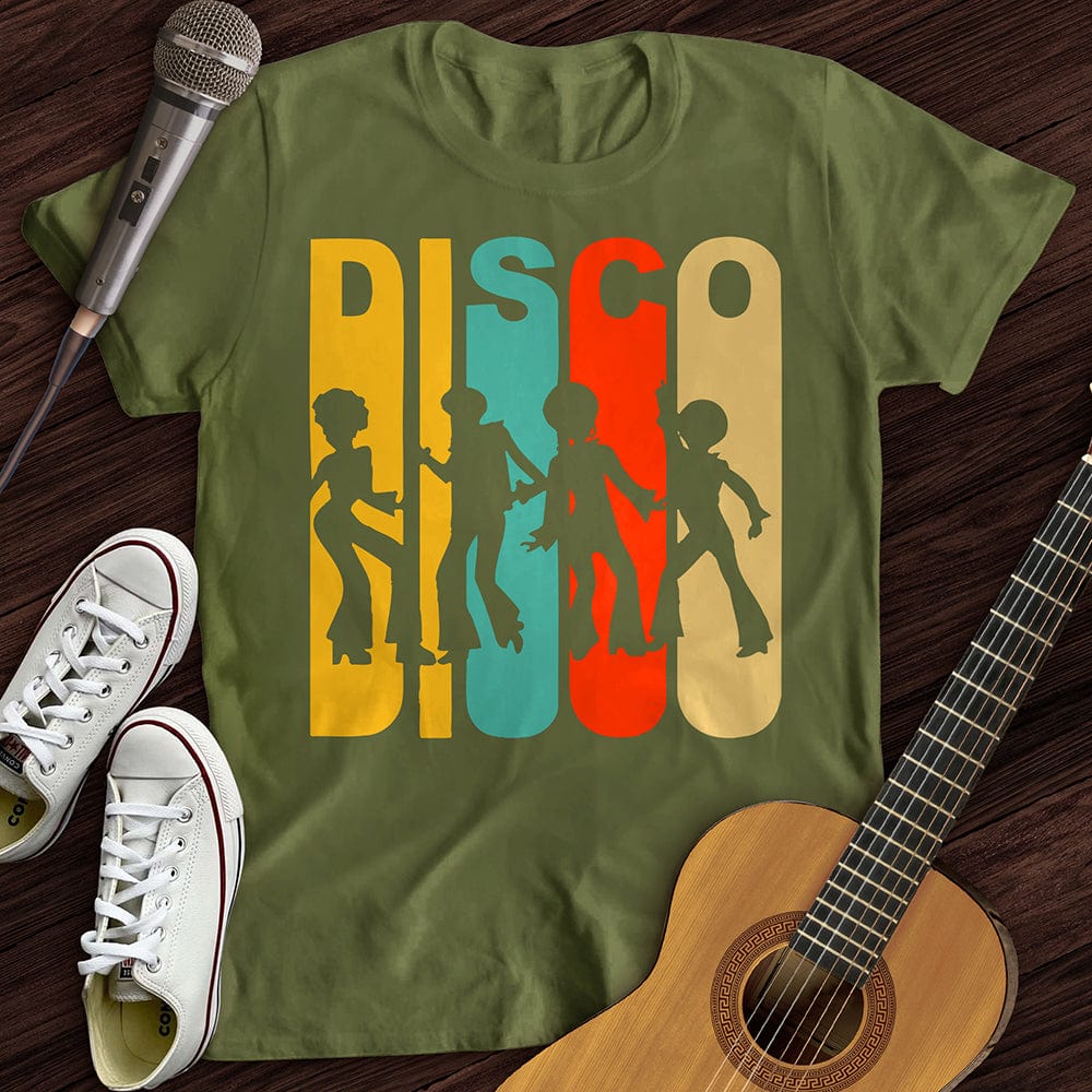 Printify T-Shirt Military Green / S Retro Disco T-Shirt