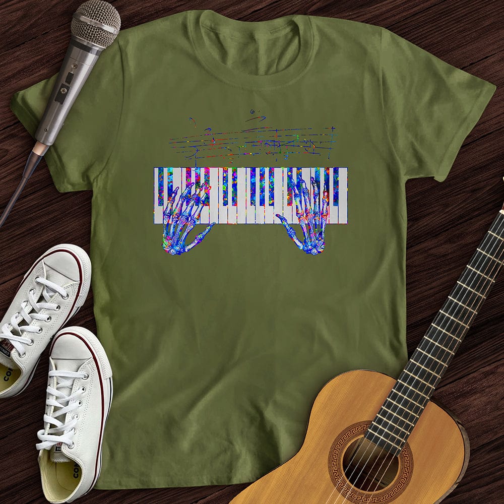 Printify T-Shirt Military Green / S Skeleton Symphony T-Shirt
