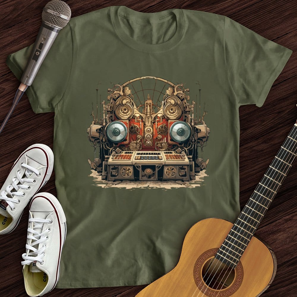 Printify T-Shirt Military Green / S Stereo Steampunk T-Shirt