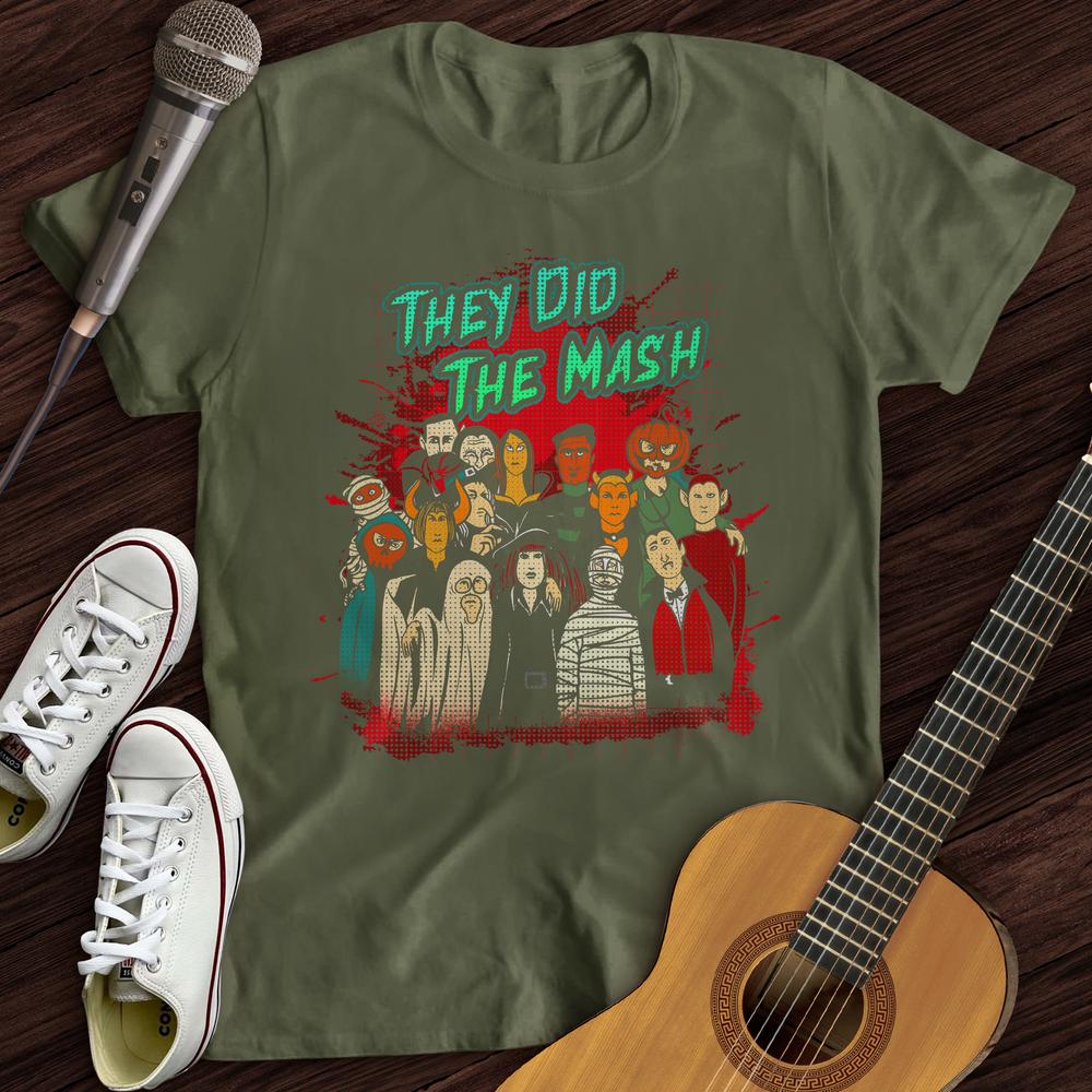 Printify T-Shirt Military Green / S They Did The Mash T-Shirt