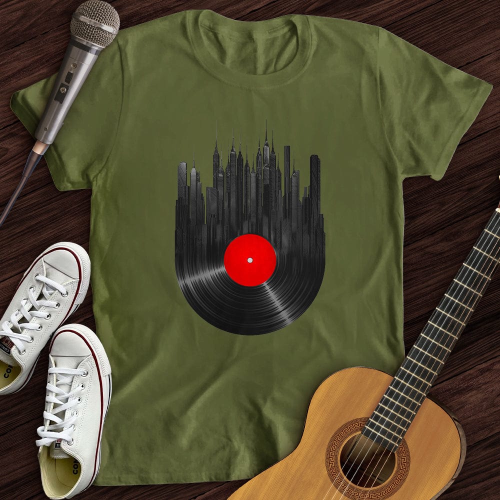Printify T-Shirt Military Green / S Vinyl Skyline T-Shirt