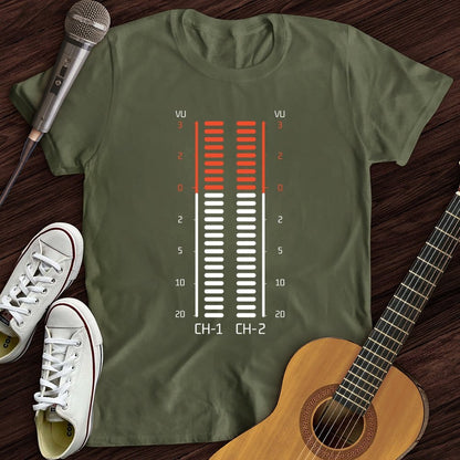 Printify T-Shirt Military Green / S Vu Meter Sound Bar T-Shirt