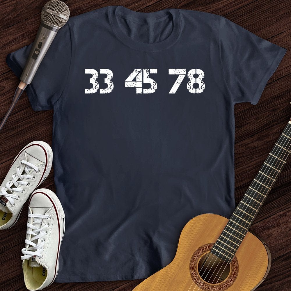 Printify T-Shirt Navy / S 33-45-78 RPM Turntable T-Shirt