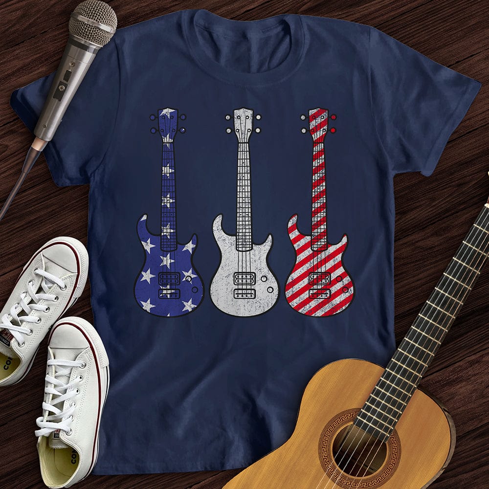 Printify T-Shirt Navy / S American Guitars T-Shirt