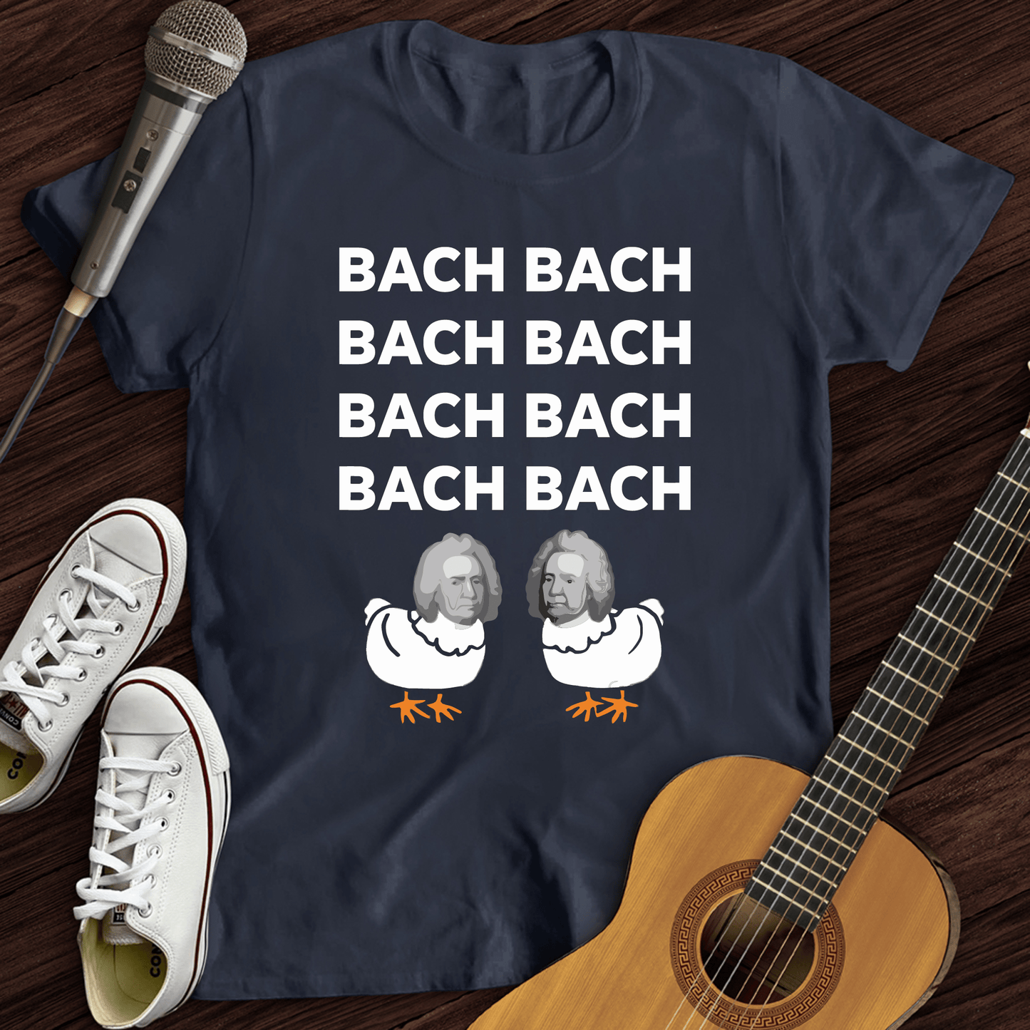 Printify T-Shirt Navy / S Bach Bach T-Shirt