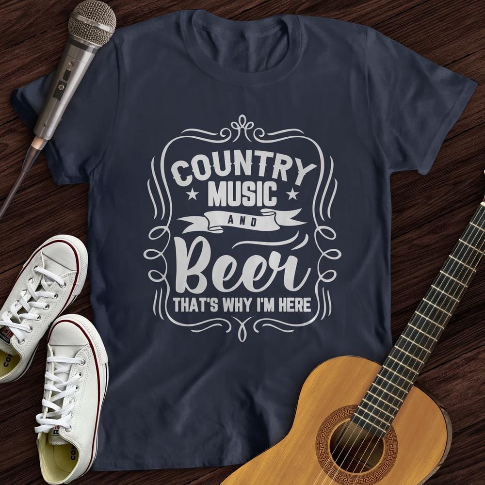 Printify T-Shirt Navy / S Beer and Country T-Shirt