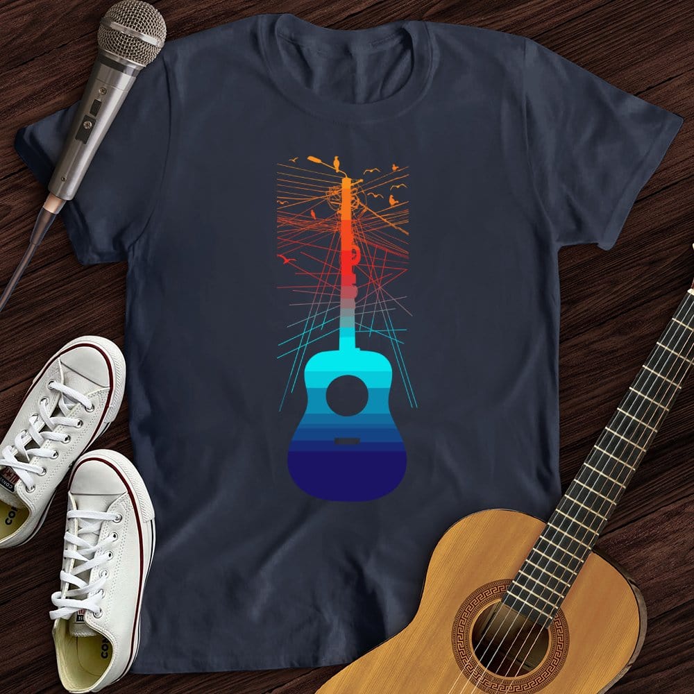 Printify T-Shirt Navy / S Birds On A Guitar T-Shirt