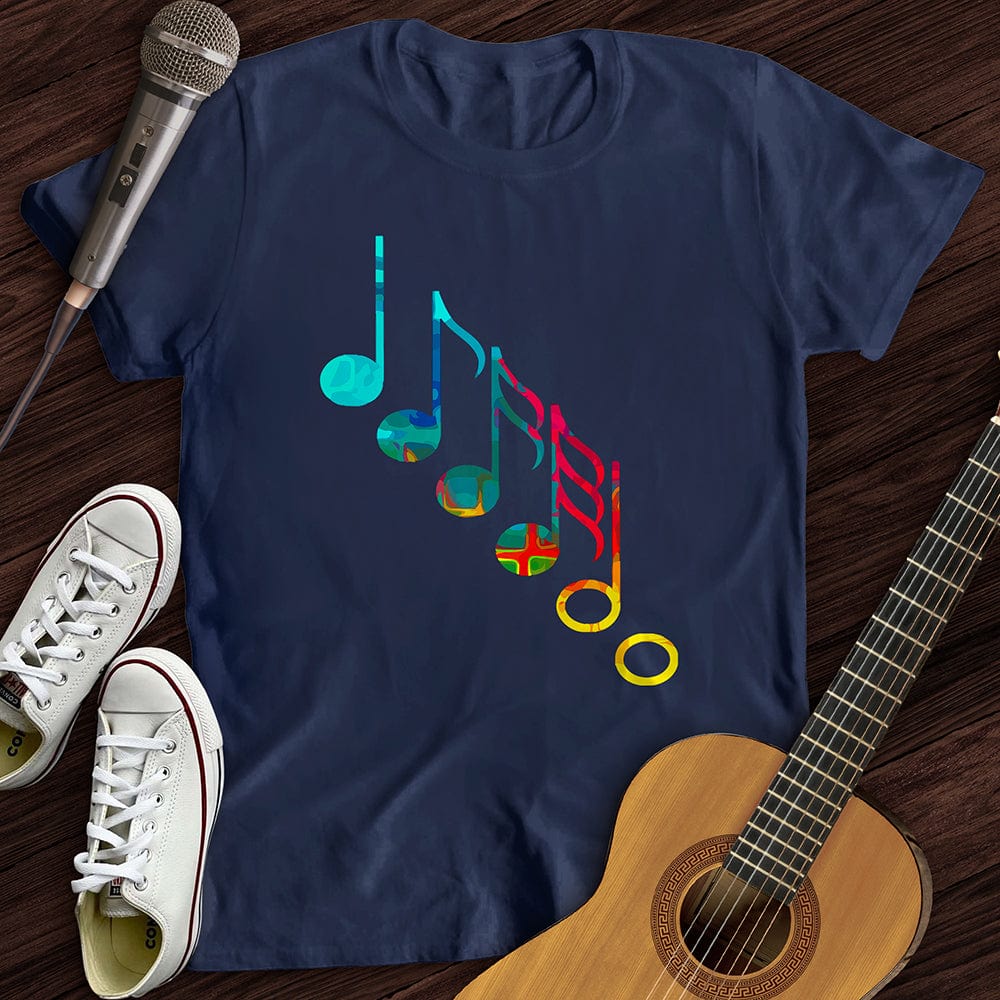 Printify T-Shirt Navy / S Colorful Music Notes T-Shirt