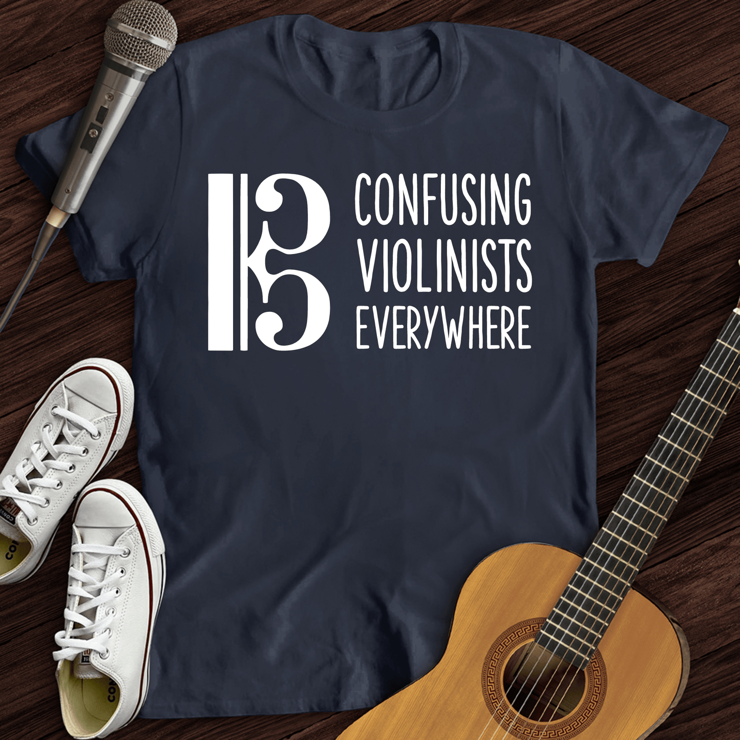 Printify T-Shirt Navy / S Confusing Violinists T-Shirt