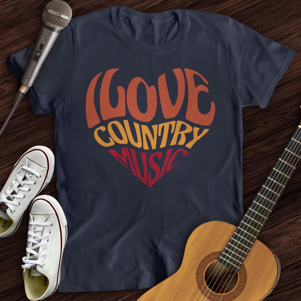 Printify T-Shirt Navy / S Country Music Love T-Shirt